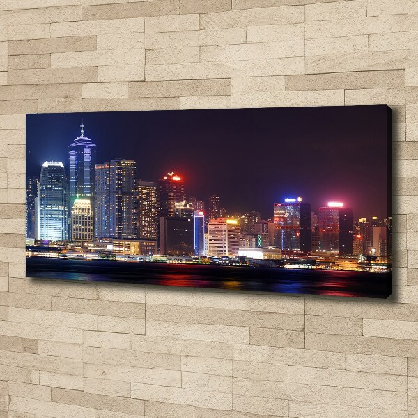 Canvas foto Hong Kong 's nachts