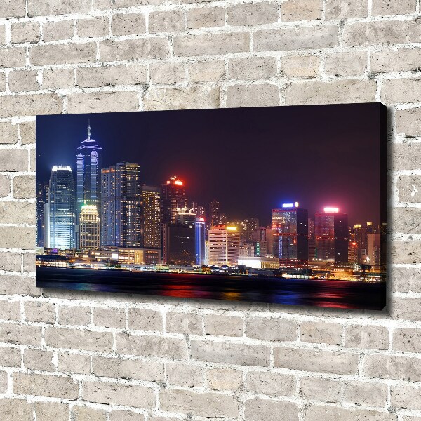 Canvas foto Hong Kong 's nachts