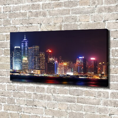 Canvas foto Hong Kong 's nachts