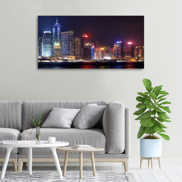 Canvas foto Hong Kong 's nachts