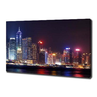Canvas foto Hong Kong 's nachts