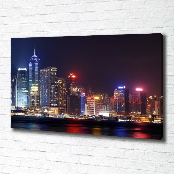 Canvas foto Hong Kong 's nachts