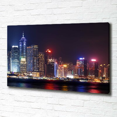 Canvas foto Hong Kong 's nachts