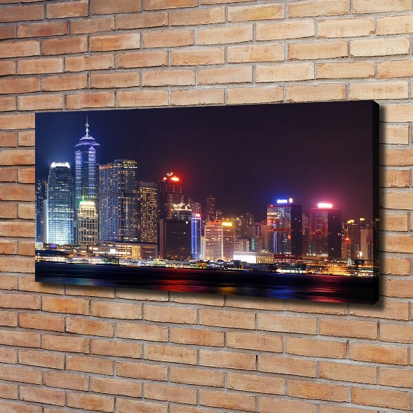 Canvas foto Hong Kong 's nachts