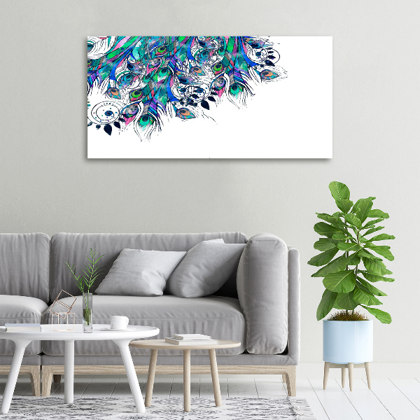 Canvas schilderij Pauwenveren