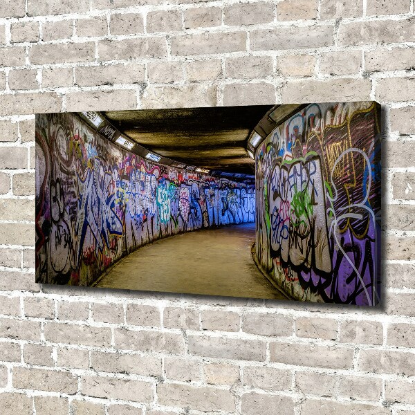 Foto canvas Graffiti in de metro