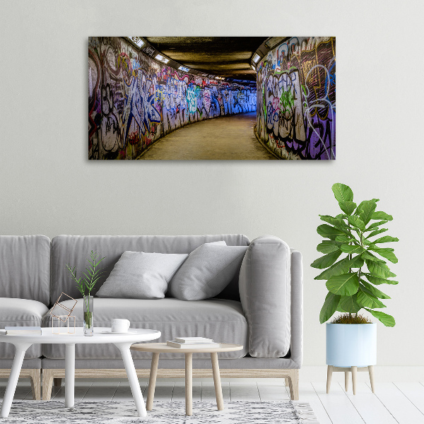 Foto canvas Graffiti in de metro