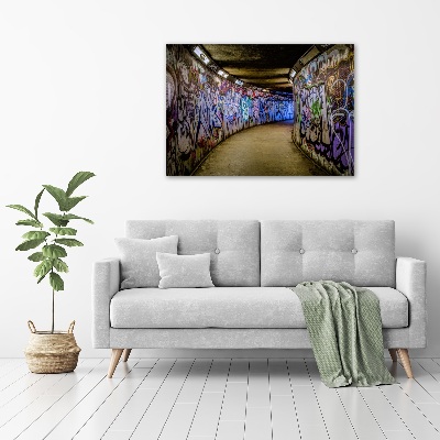 Foto canvas Graffiti in de metro