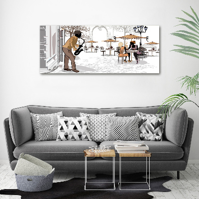 Canvas schilderij Straatmuzikant