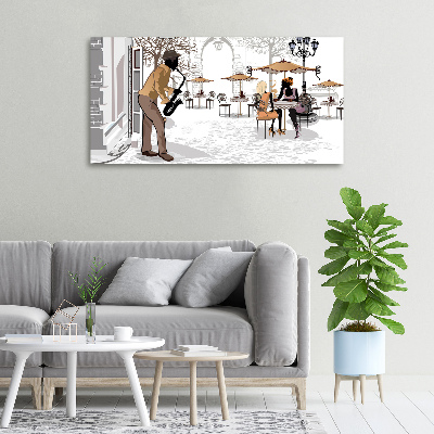 Canvas schilderij Straatmuzikant