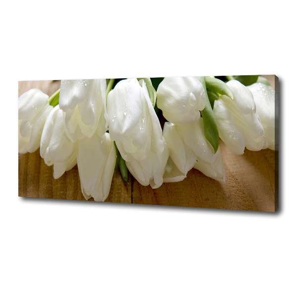 Canvas foto Witte tulpen