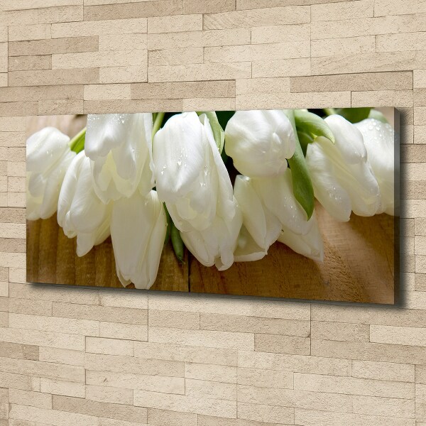 Canvas foto Witte tulpen