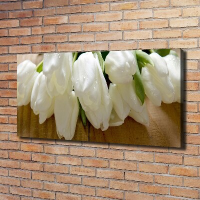 Canvas foto Witte tulpen