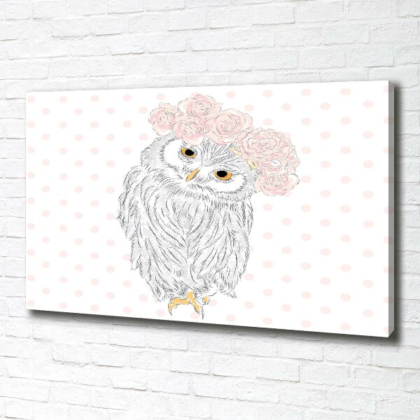 Foto op canvas Uil in een krans