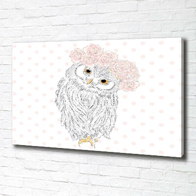 Foto op canvas Uil in een krans