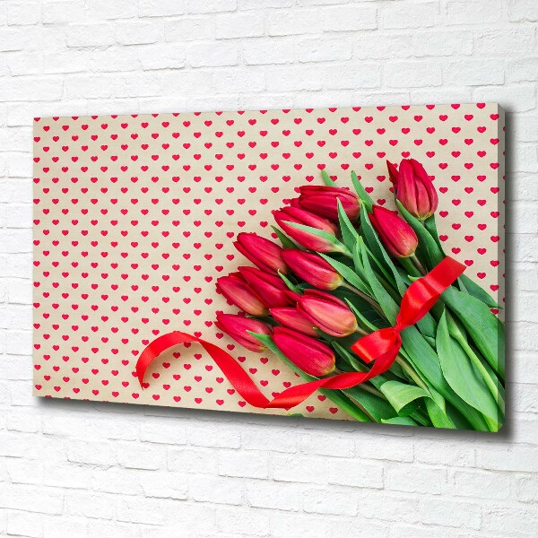 Foto canvas Hartvormige tulpen