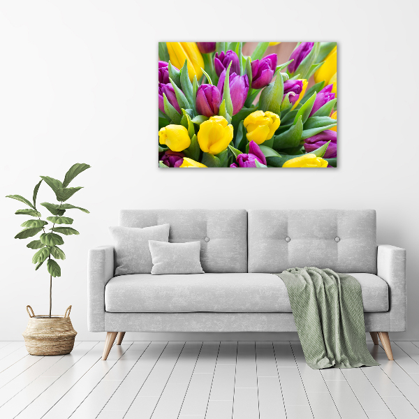 Canvas foto Kleurrijke tulpen
