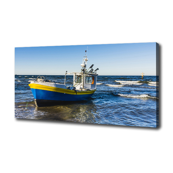 Foto canvas Een patrouilleboot op zee