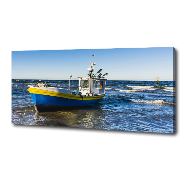 Foto canvas Een patrouilleboot op zee