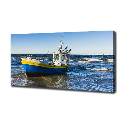 Foto canvas Een patrouilleboot op zee