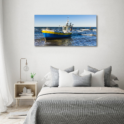 Foto canvas Een patrouilleboot op zee