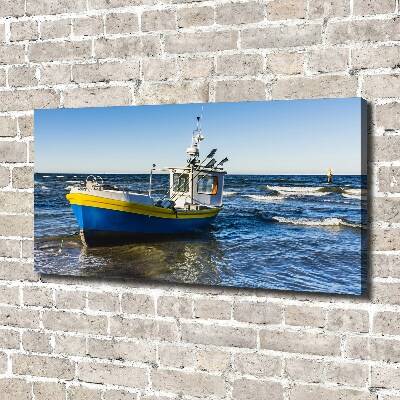 Foto canvas Een patrouilleboot op zee