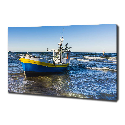 Foto canvas Een patrouilleboot op zee