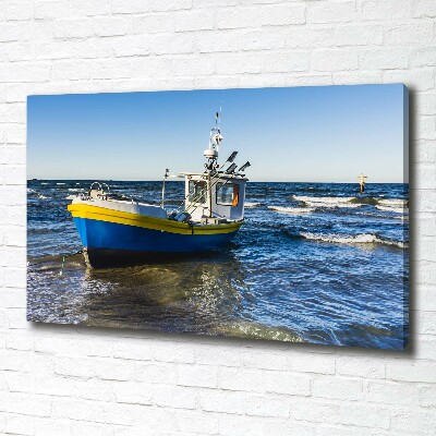 Foto canvas Een patrouilleboot op zee