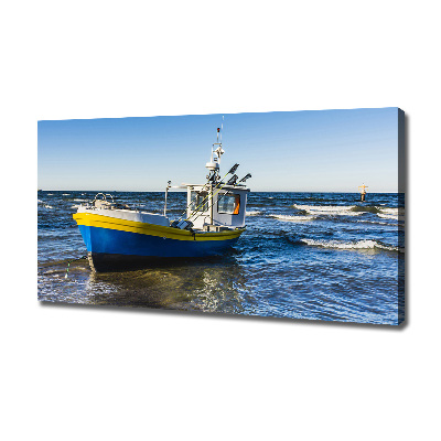 Foto canvas Een patrouilleboot op zee
