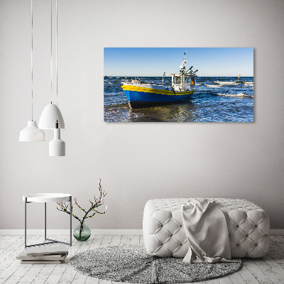 Foto canvas Een patrouilleboot op zee