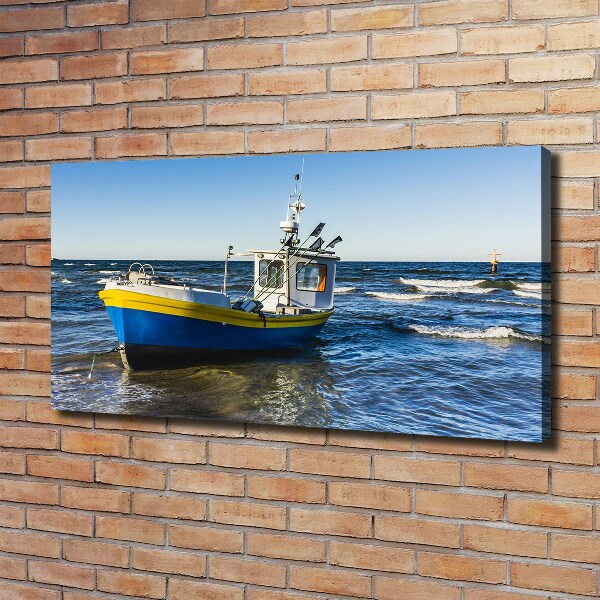 Foto canvas Een patrouilleboot op zee