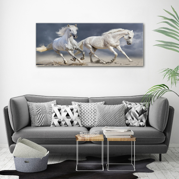 Canvas foto Witte paardenstrand