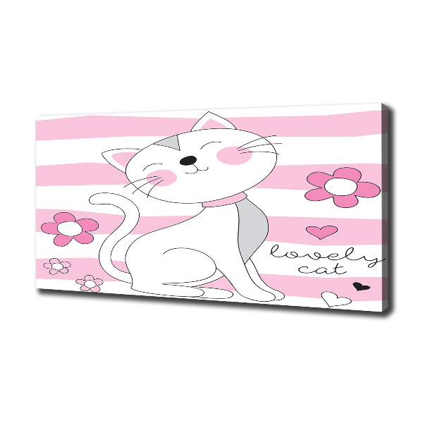 Schilderij op canvas Witte kat