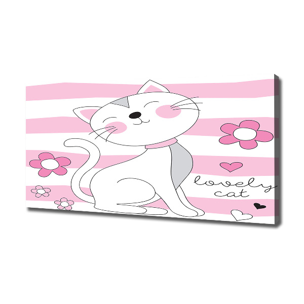 Schilderij op canvas Witte kat
