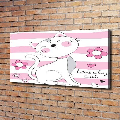 Schilderij op canvas Witte kat