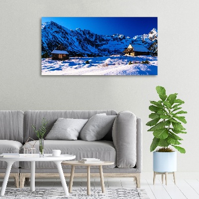 Foto canvas Huizen in het Tatragebergte