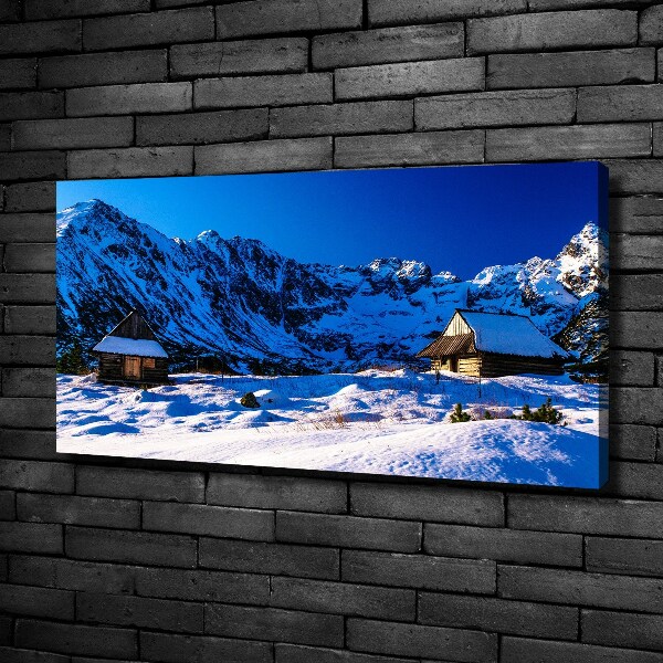 Foto canvas Huizen in het Tatragebergte