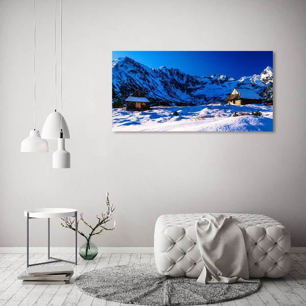 Foto canvas Huizen in het Tatragebergte