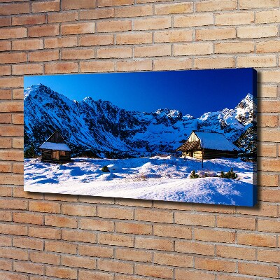 Foto canvas Huizen in het Tatragebergte