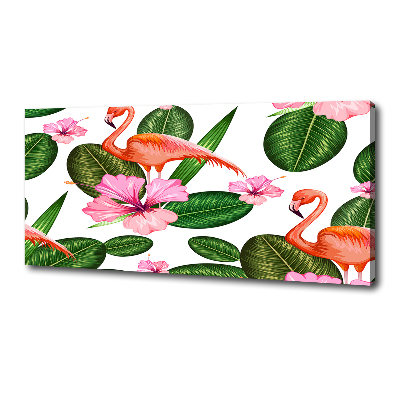 Foto canvas Flamingo's en planten