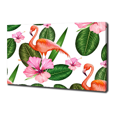 Foto canvas Flamingo's en planten