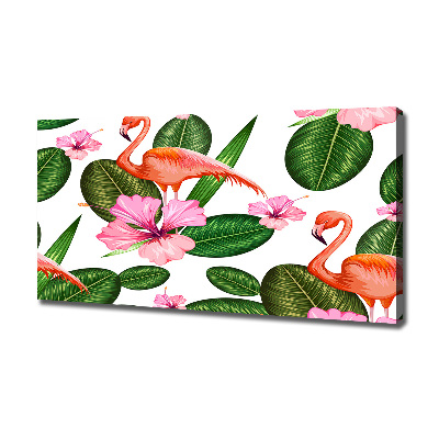 Foto canvas Flamingo's en planten