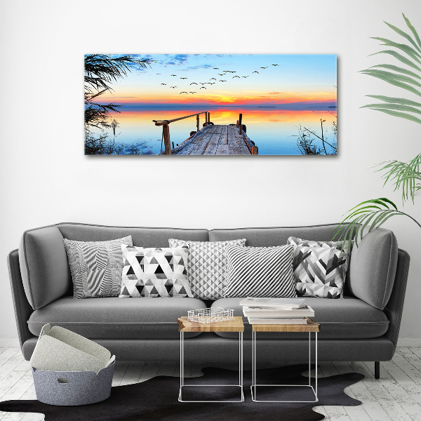 Canvas foto Steiger aan het meer