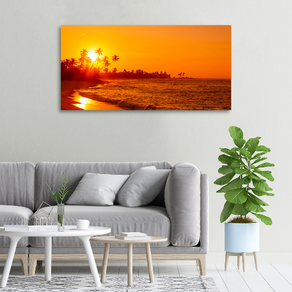 Schilderij op canvas Zonsondergangstrand