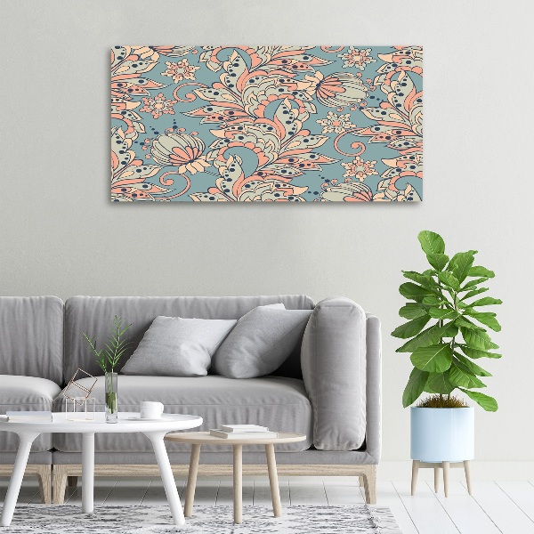 Canvas foto Etnische bloemen