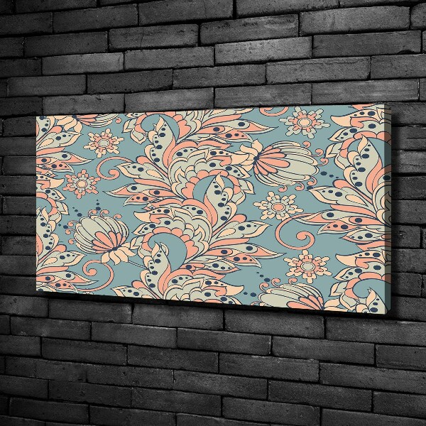 Canvas foto Etnische bloemen