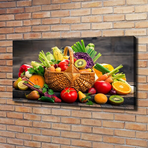 Foto canvas Fruit- en groentemand