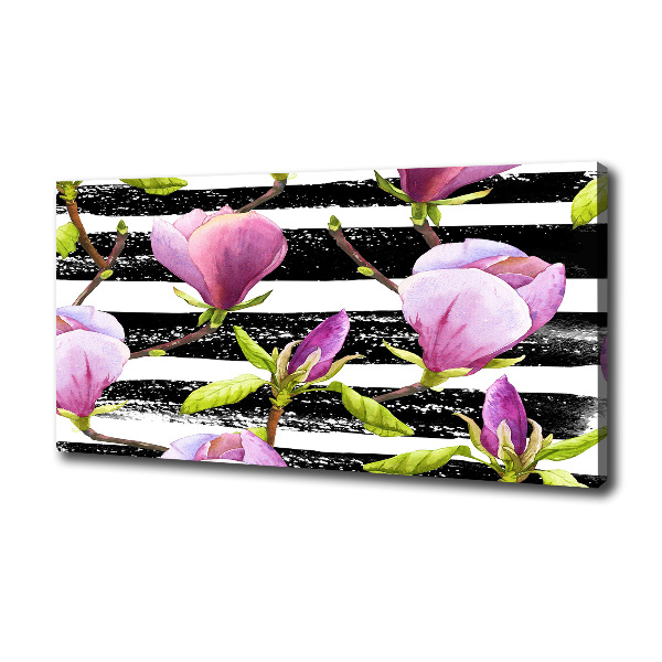 Foto canvas Gestreepte magnolia