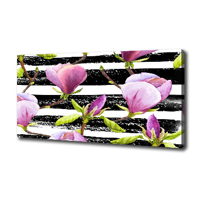 Foto canvas Gestreepte magnolia