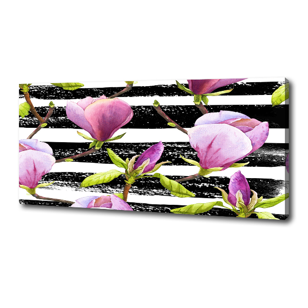 Foto canvas Gestreepte magnolia